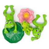 Green Rubber Toys Famille de grenouilles vertes - Paquet de 5