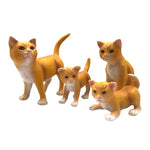 Jouets en caoutchouc verts Famille de chats - Paquet de 4