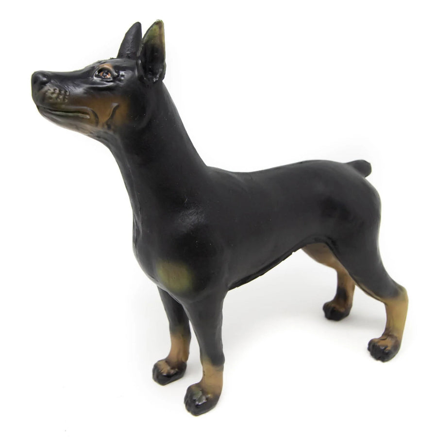 Green Rubber Toys eco-friendly kids toy doberman on a white background