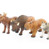 Green Rubber Toys Wild Northern Animals Set