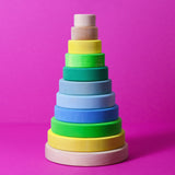 Grimm's Conical Stacking Tower - Neon Green