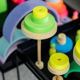 Grimm's Conical Stacking Tower - Neon Green