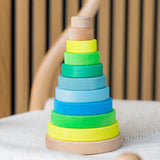 Grimm's Conical Stacking Tower - Neon Green