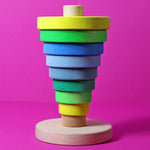 Grimm's Conical Stacking Tower - Neon Green