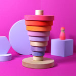 Grimm's Conical Stacking Tower - Neon Pink