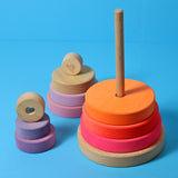 Grimm's Conical Stacking Tower - Neon Pink