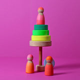 Grimm's Small Conical Stacking Tower - Neon Green