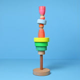 Grimm's Small Conical Stacking Tower - Neon Green