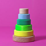 Grimm's Small Conical Stacking Tower - Neon Green