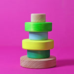 Grimm's Small Conical Stacking Tower - Neon Green