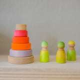 Grimm's Small Conical Stacking Tower - Neon Pink