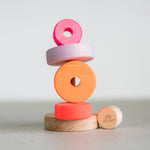 Grimm's Small Conical Stacking Tower - Neon Pink