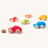 Grimm's 6 Coloured Wooden Cars