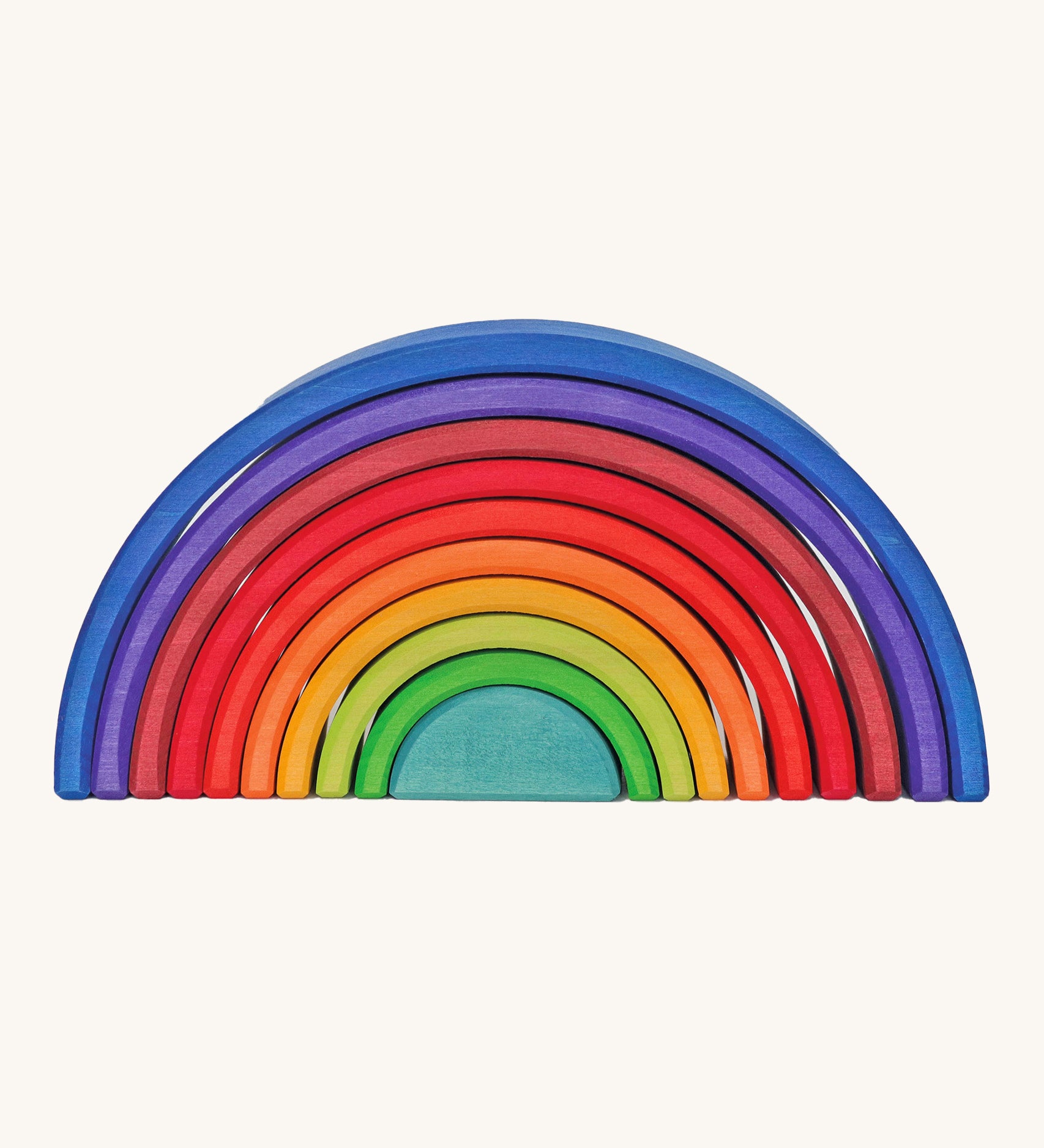 Grimm's Counting Rainbow Tunnel 10 Piece on a plain background. 