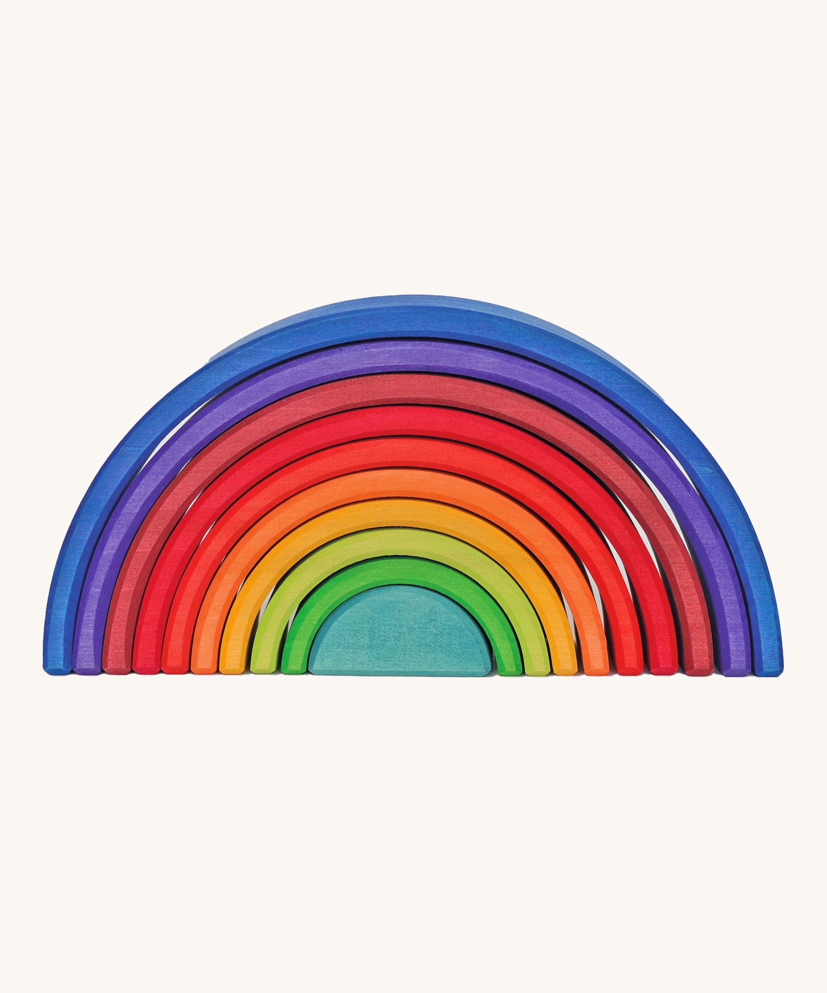 Grimm's Counting Rainbow Tunnel 10 Piece on a plain background. 