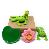 Green Rubber Toys Famille de grenouilles vertes - Paquet de 5