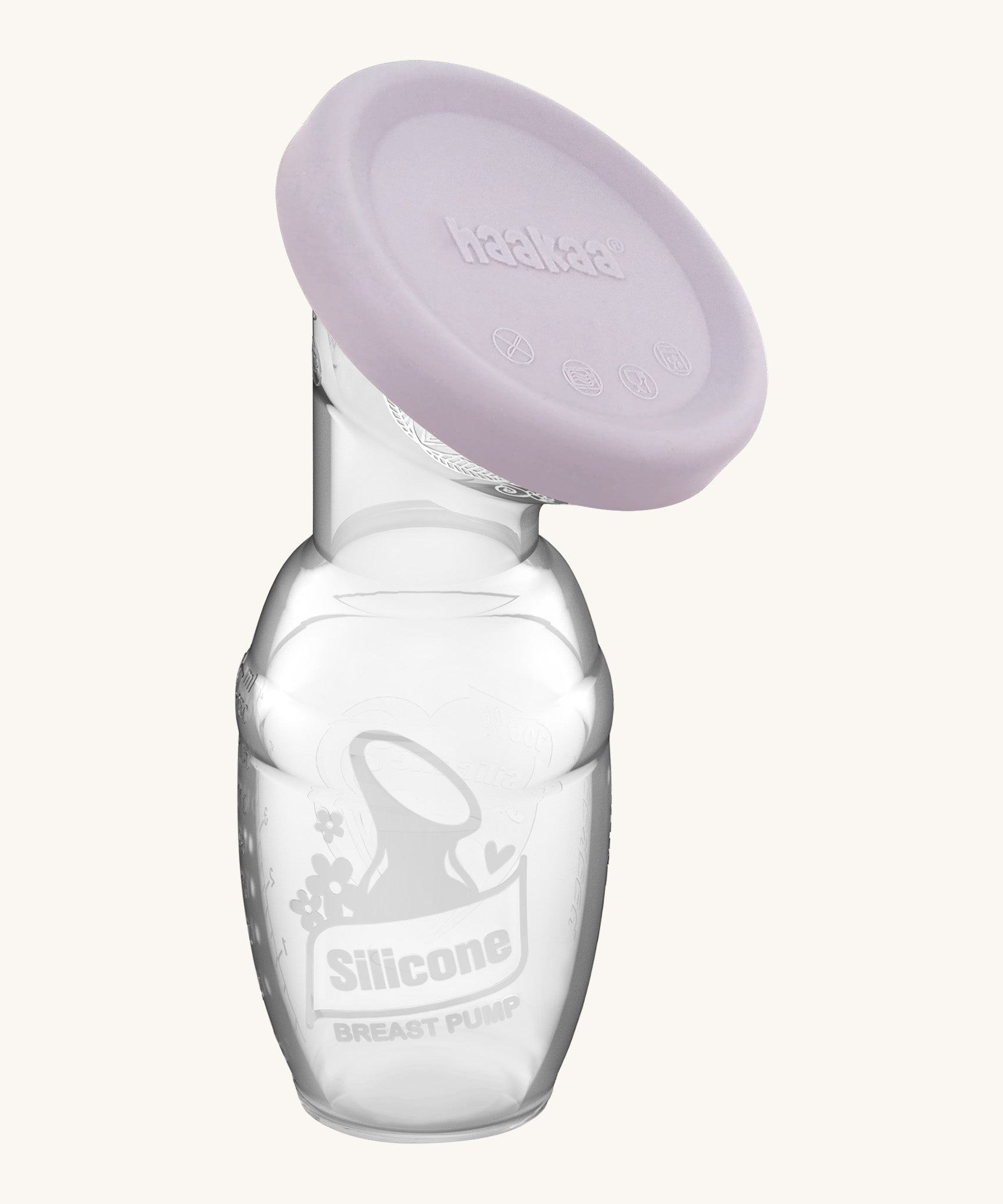 Haakaa Generation 1 100ml Silicone Breast Pump with a light purple cap