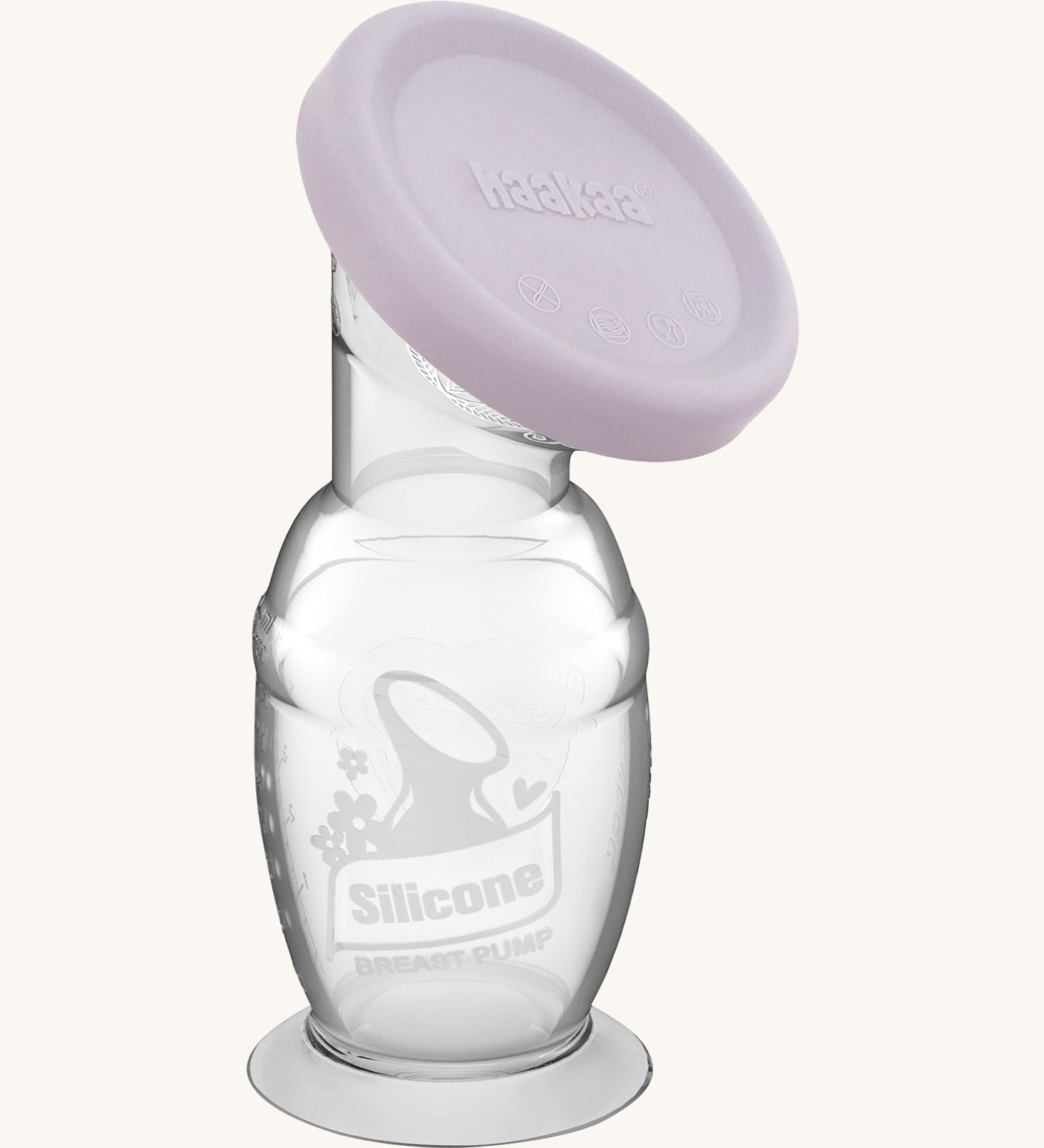 Haakaa Generation 2 Silicone 100ml Breast Pump with Suction Base and light purple cap 