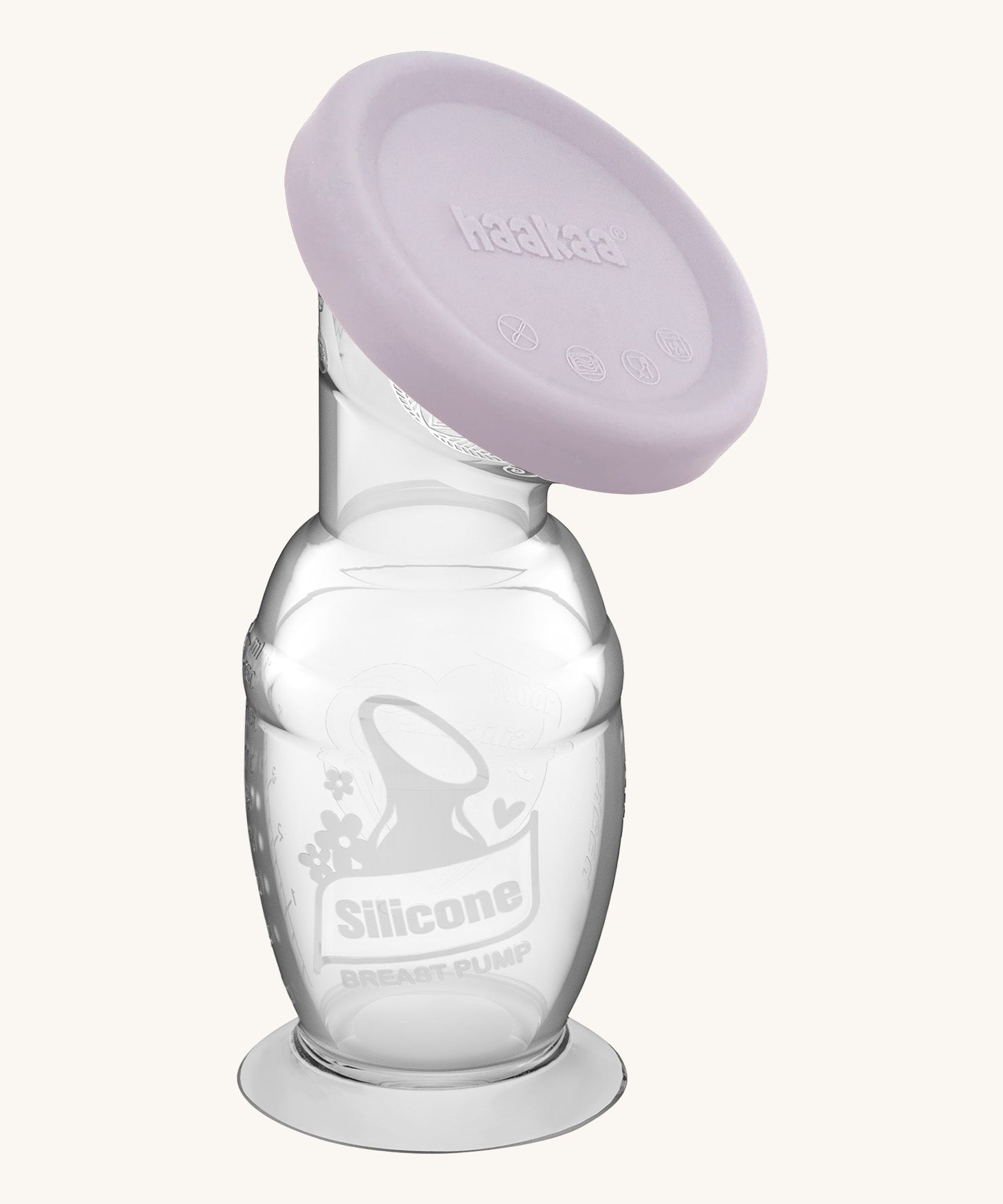 Haakaa Generation 2 Silicone 100ml Breast Pump with Suction Base and light purple cap 