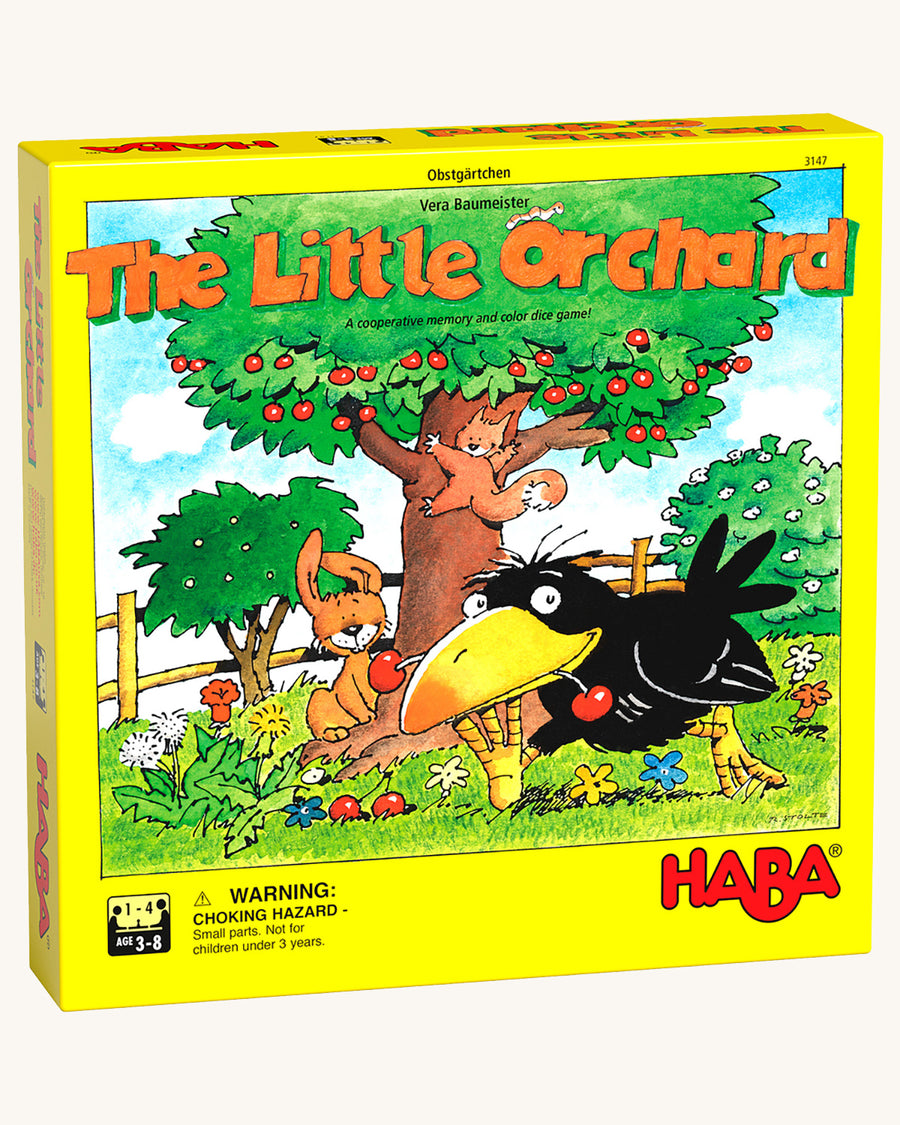 HABA The Little Orchard puzzle game box, on a cream background