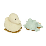 Jouets de bain Hevea Squeeze 'n' Splash - Canard et grenouille Sable/Sauge