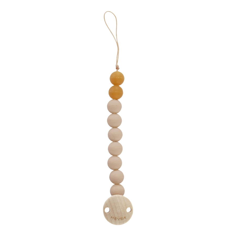 Hevea natural pacifier holder in Sandy Nude