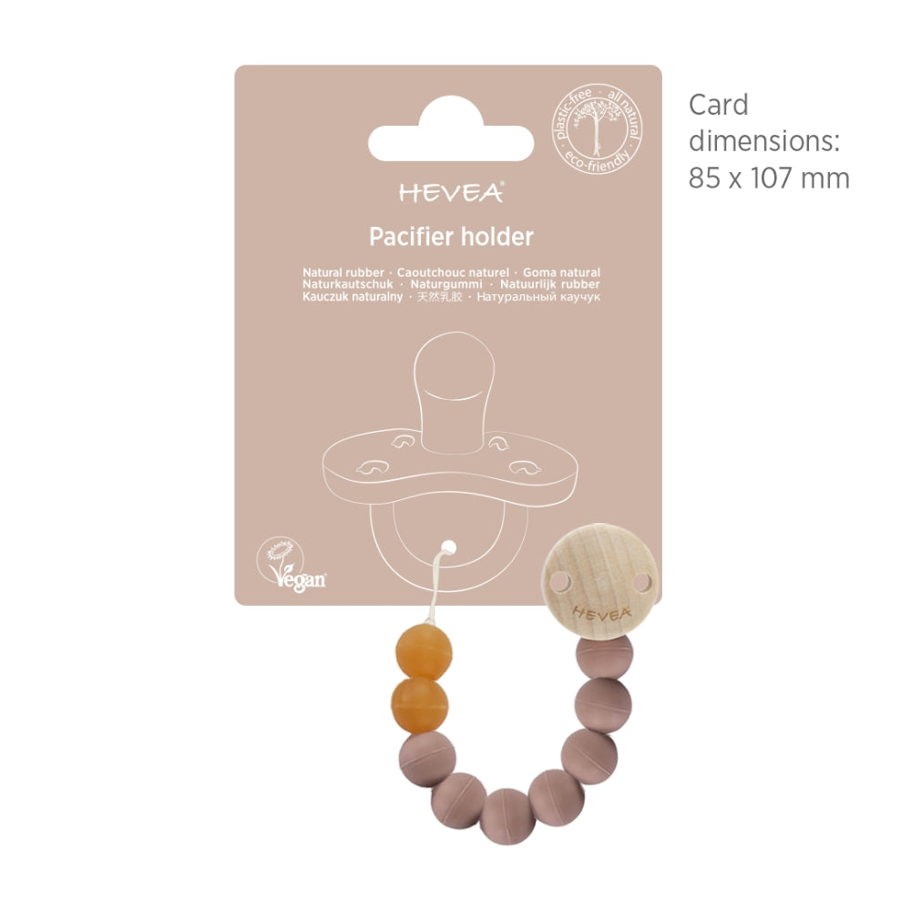 Hevea natural pacifier holder in Sandy Nude