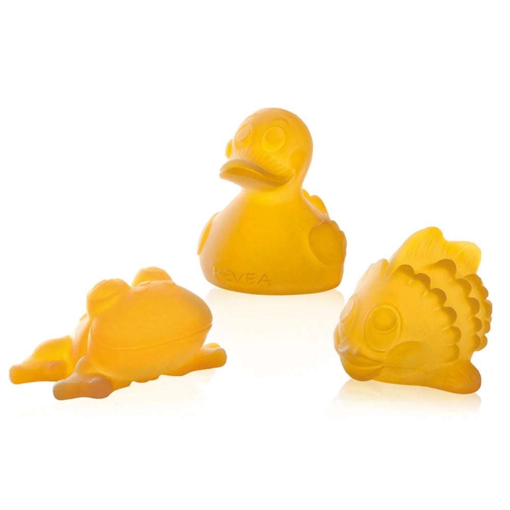 Hevea pond bath toys pictured on a plain white background