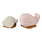 Jouets de bain Hevea Squeeze'n'splash - Baleine &amp; Tortue - Rose Champagne - Vanille