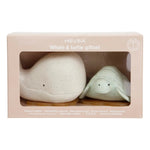 Hevea Squeeze'n'splash Bath toys - Whale & Turtle - Frosty White - Sage