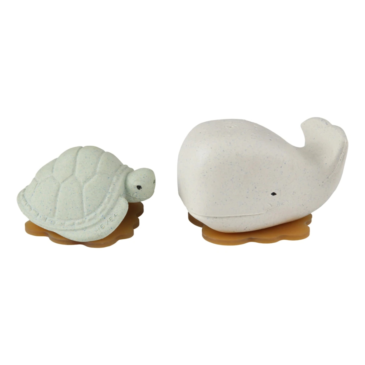 Hevea Squeeze'n'splash Bath toys - Whale & Turtle - Frosty White - Sage