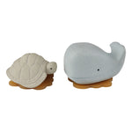 Jouets de bain Hevea Squeeze 'n' Splash - Baleine et tortue bleu/vanille