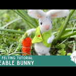 The Makerss - Small Poseable Bunny with Carrot Needle Felt Kit