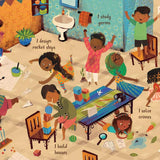 Pages of the I am Brown childrens book open on a white background