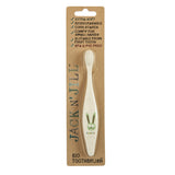 Jack N' Jill Kid's Bio Toothbrush with a Bunny design pictured on a plain background