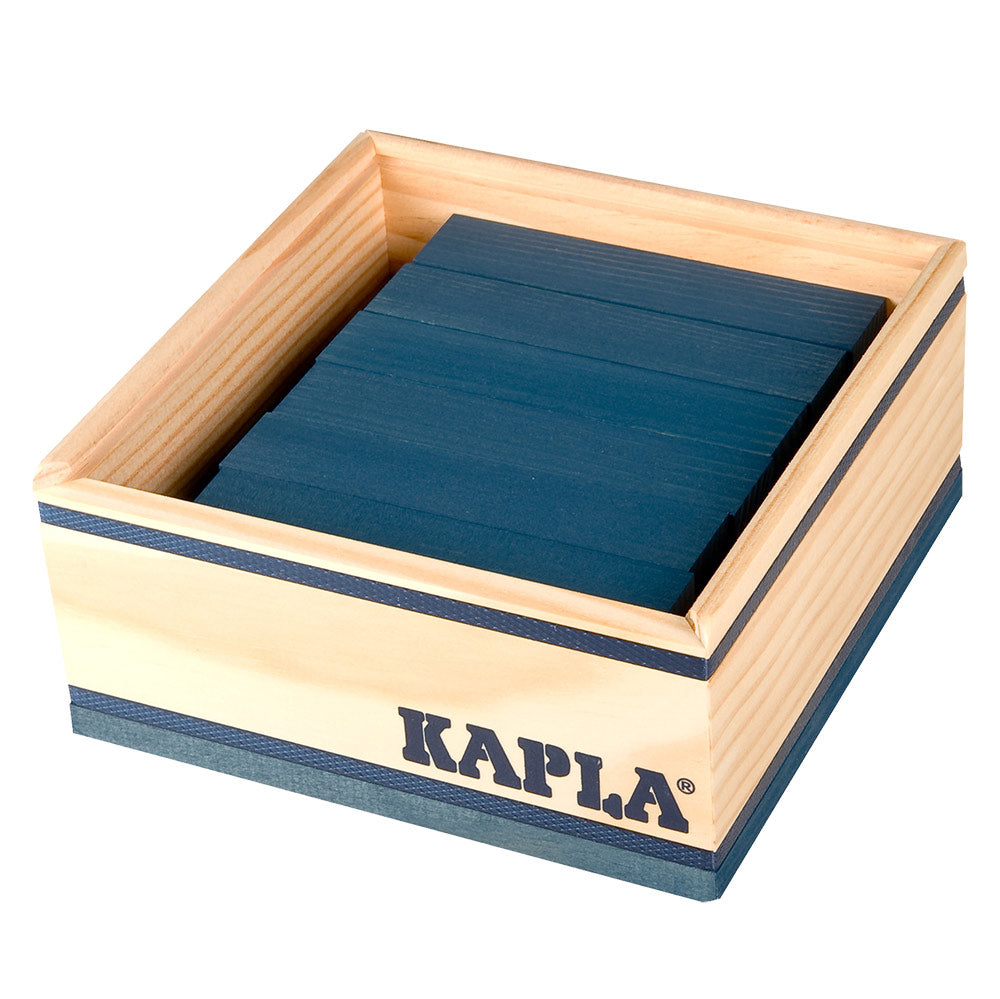 Kapla eco-friendly wooden building blocks set on a white background