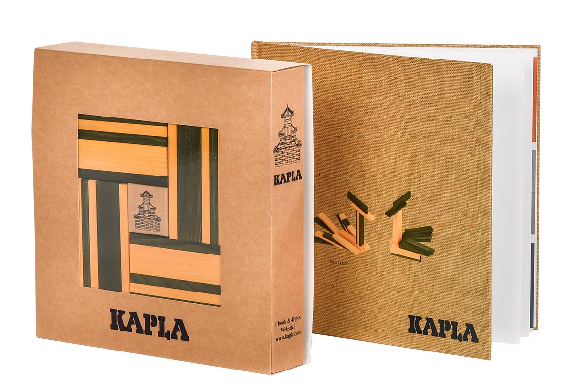 Kapla book and colours building set on a white background