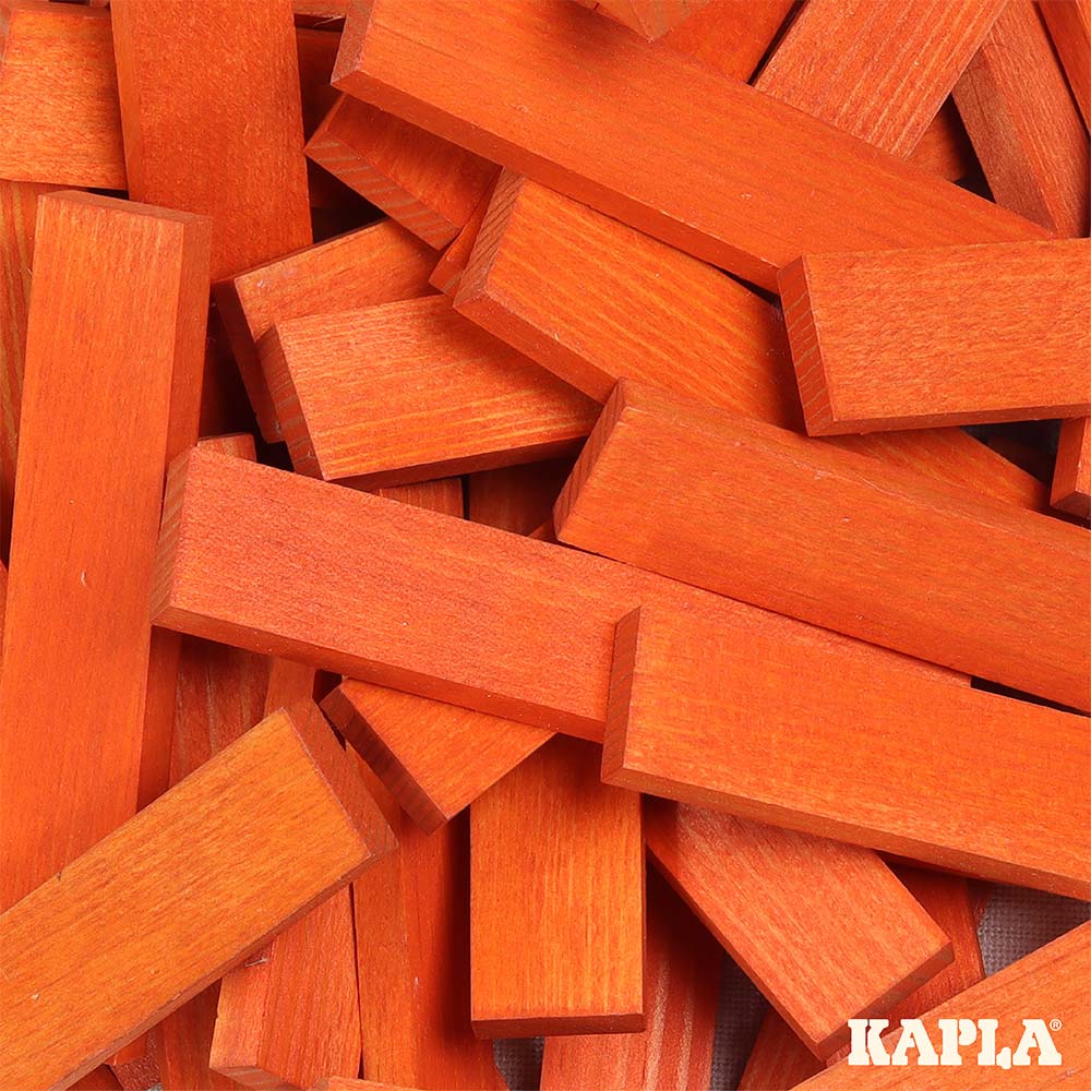 Close up of the Kapla wooden building blocks showing the natural wood grains