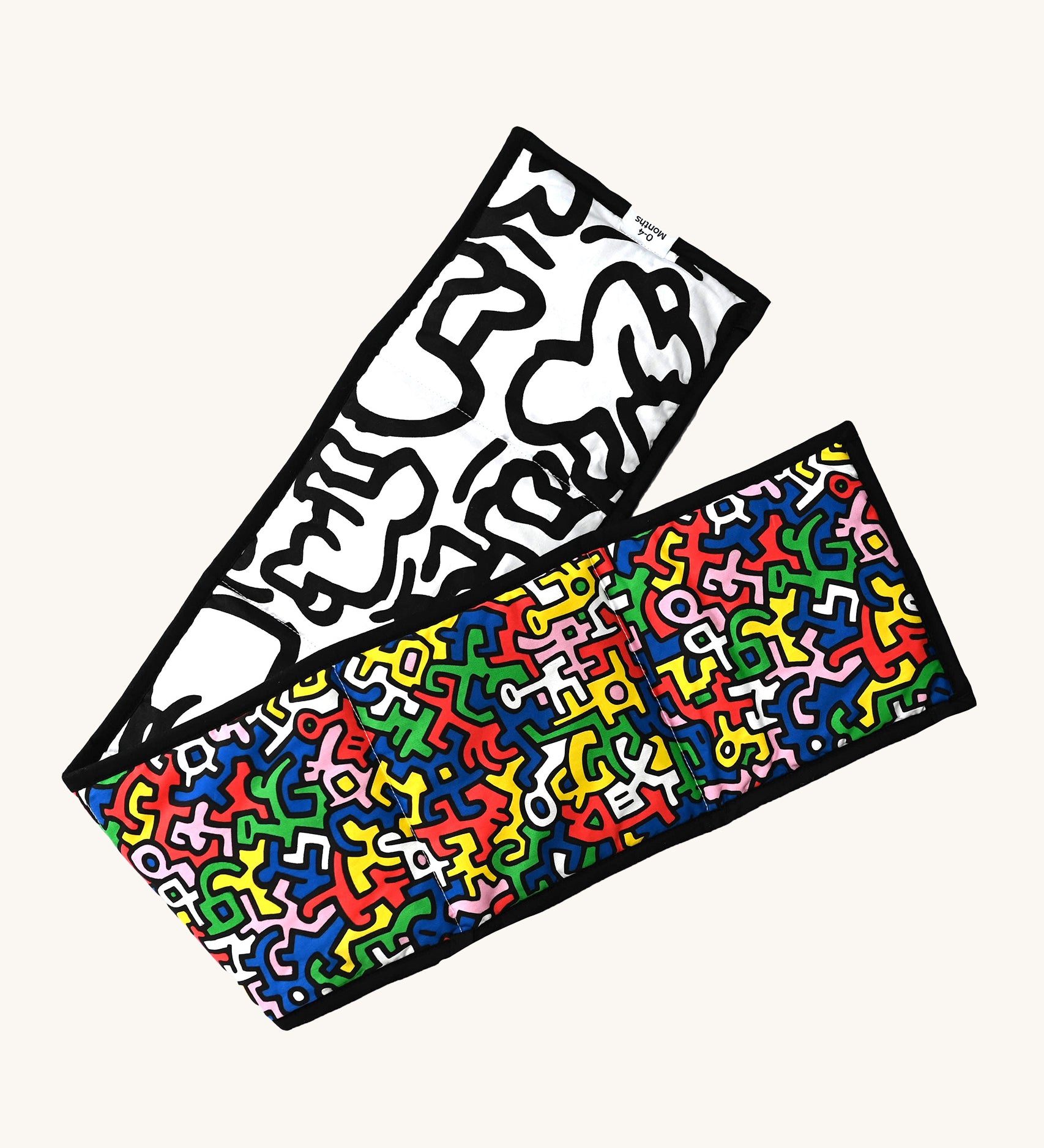 Etta Loves X Keith Haring Reversible Baby Sensory Strip, with Keith Haring's 'Brazil' and 'Baby' print