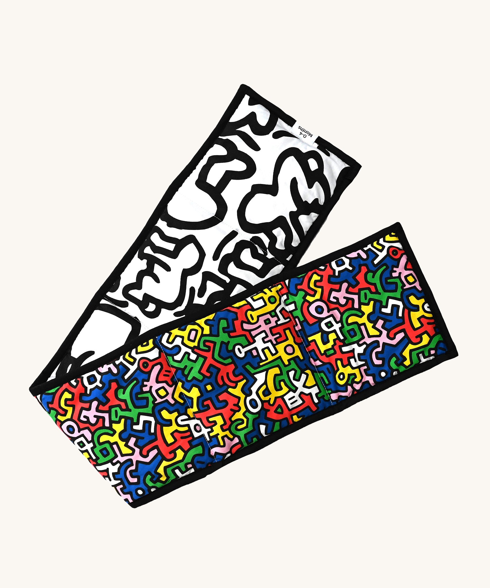 Etta Loves X Keith Haring Reversible Baby Sensory Strip, with Keith Haring's 'Brazil' and 'Baby' print