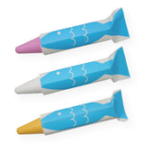 Kitpas Lot de 3 crayons de cire de riz pour le bain - Coquille