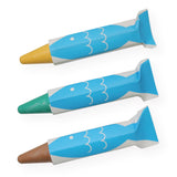 Lot de 3 crayons de cire de riz pour le bain Kitpas - Tortue