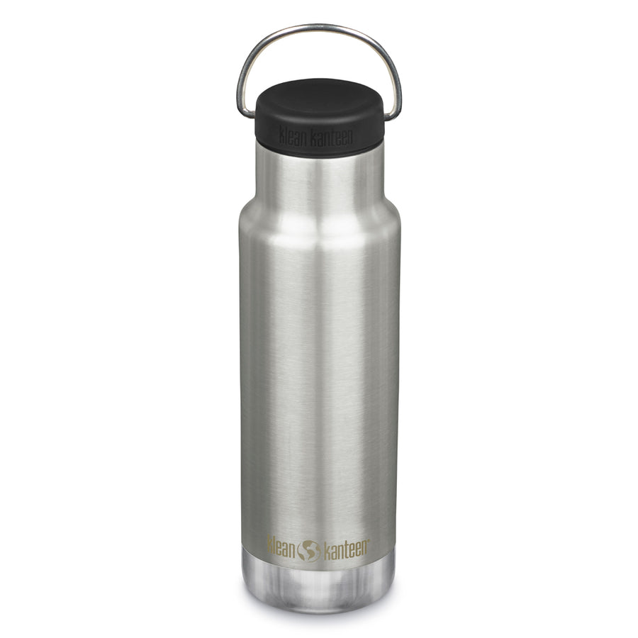 Klean Kanteen 12oz stainless steel insulated classic narrow drinks bottle on a white background