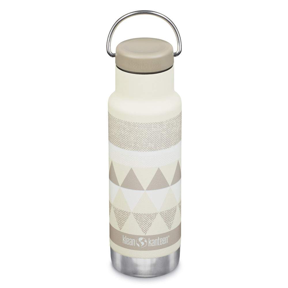 Klean Kanteen 12oz salt flats stainless steel insulated classic narrow drinks bottle on a white background