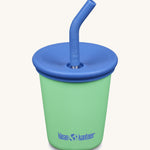 A 10oz Klean Kanteen Steel Kid Cup with Straw Lid in spring bud colour on a plain background.