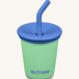 A 10oz Klean Kanteen Steel Kid Cup with Straw Lid in spring bud colour on a plain background.