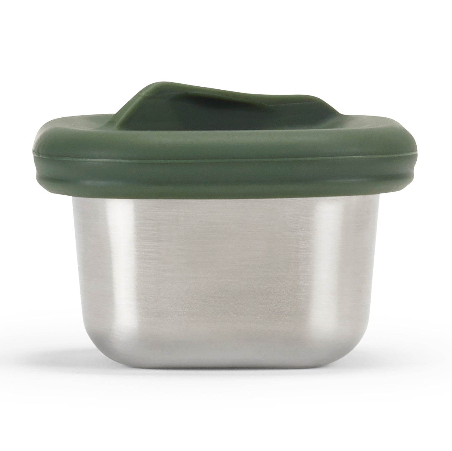 Klean Kanteen Rise Stainless Steel Half Snack Box with a green silicone lid