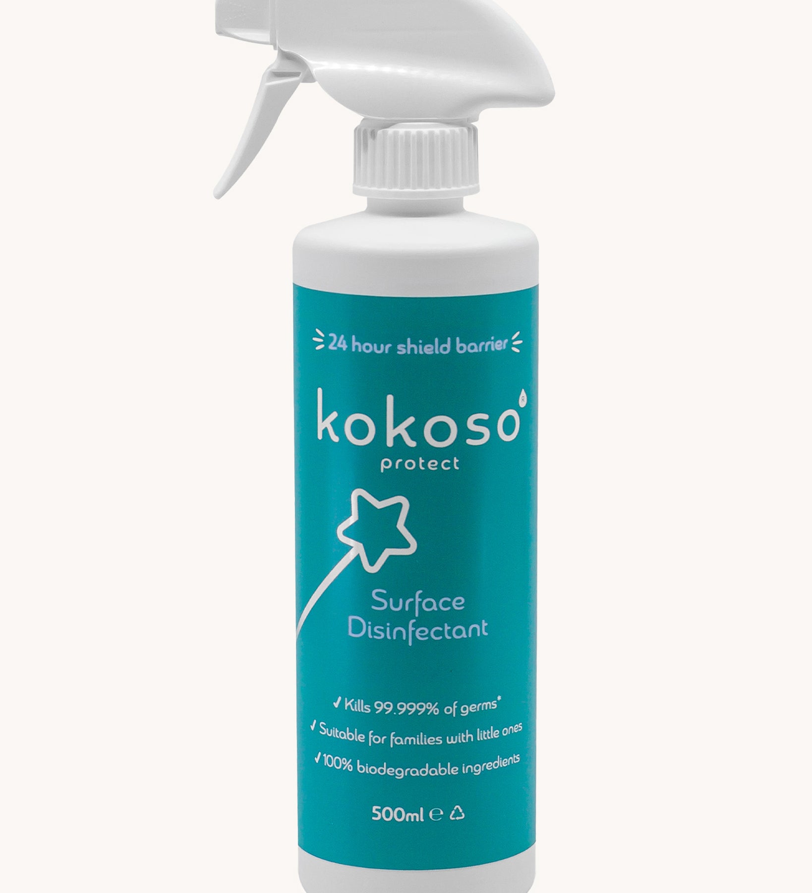 Kokoso Protect Surface Disinfectant Spray - 500ml, on a cream background