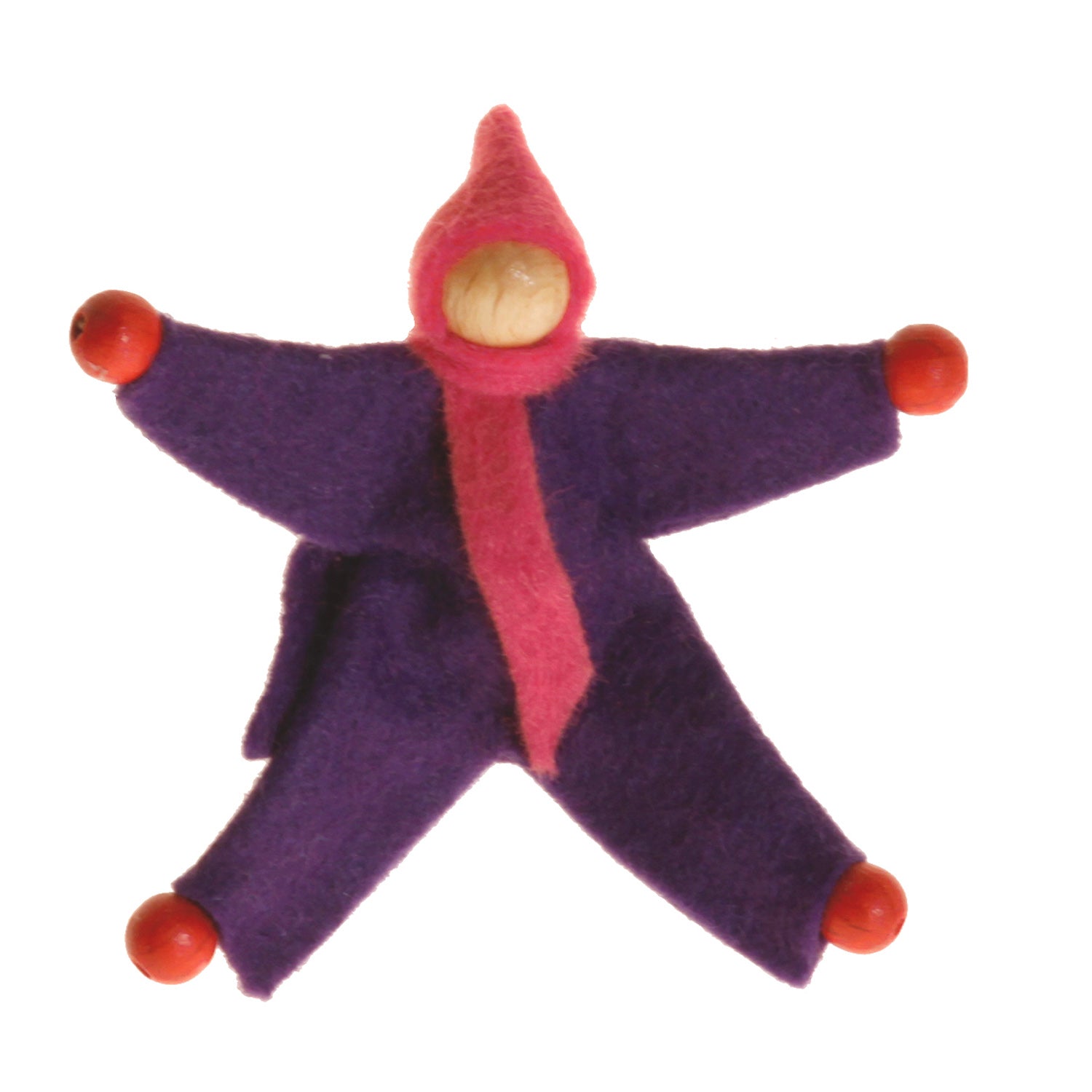 Pink Kraul felt doll.