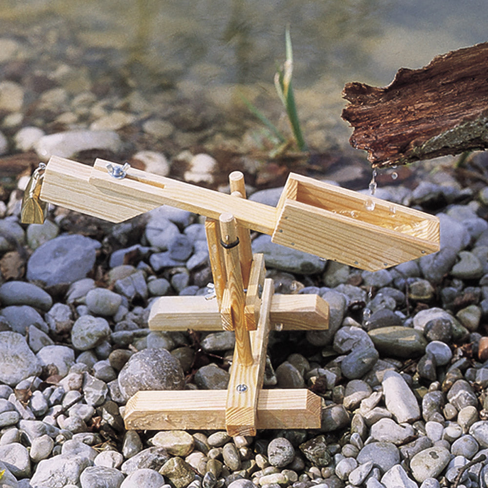 Kraul Water Seesaw construction kit showing water dripping into the water trough